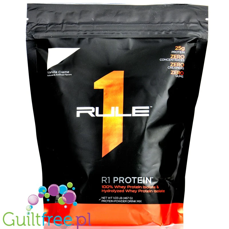 Rule1 R1 Protein Vanilla Crème BAG - odżywka białkowa bez zagęstników, beztłuszczowa formuła WPI & WPH