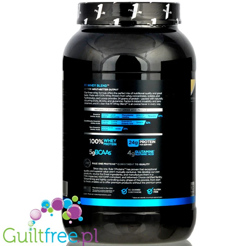 Rule1 R1 Whey Blend Birthday Cake - odżywka białkowa z WPI, WPH i WPC, 0,9KG - Image 3