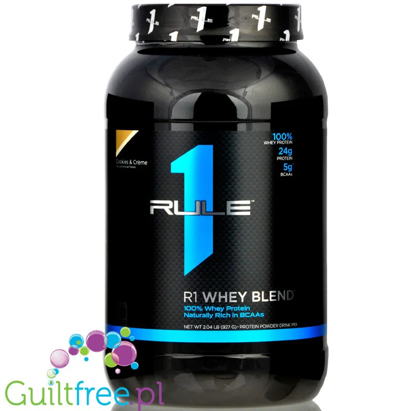 Rule1 R1 Whey Blend Cookies & Crème 884g - odżywka białkowa z WPI, WPH i WPC, 0,9KG