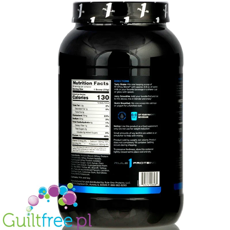 Rule1 R1 Whey Blend Vanilla Ice Cream - odżywka białkowa z WPI, WPH i WPC, 891g - Image 2