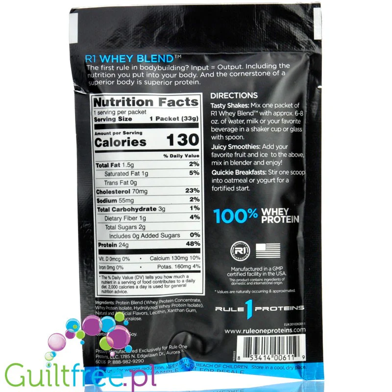 Rule1 R1 Whey Blend Vanilla Ice Cream - odżywka białkowa z WPI, WPH i WPC, saszetka - Image 2