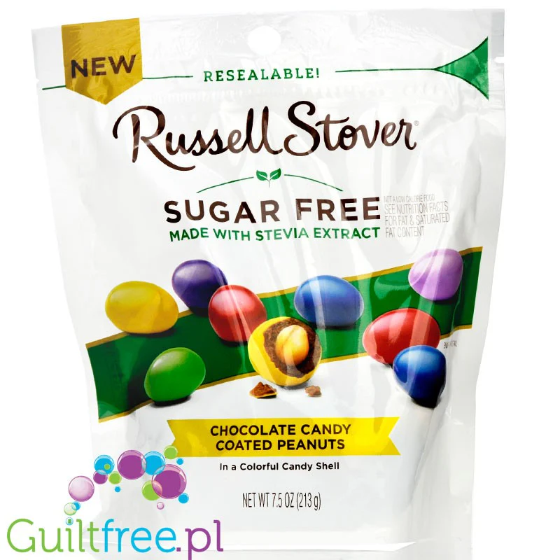 Russel Stover Chocolate Candy Peanuts - orzeszki w czekoladzie i kolorowych skorupkach, bez  cukru