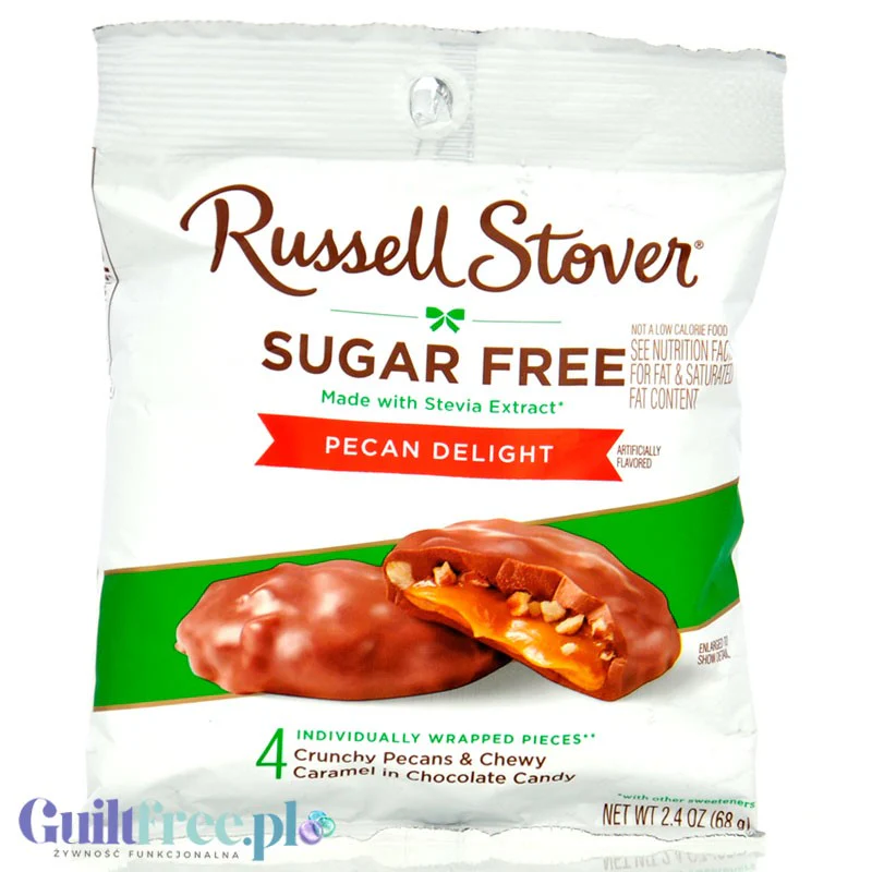 Russel Stover Pecan Delights - nadziewane czekoladki z karmelem i pekanami bez cukru - Image 2