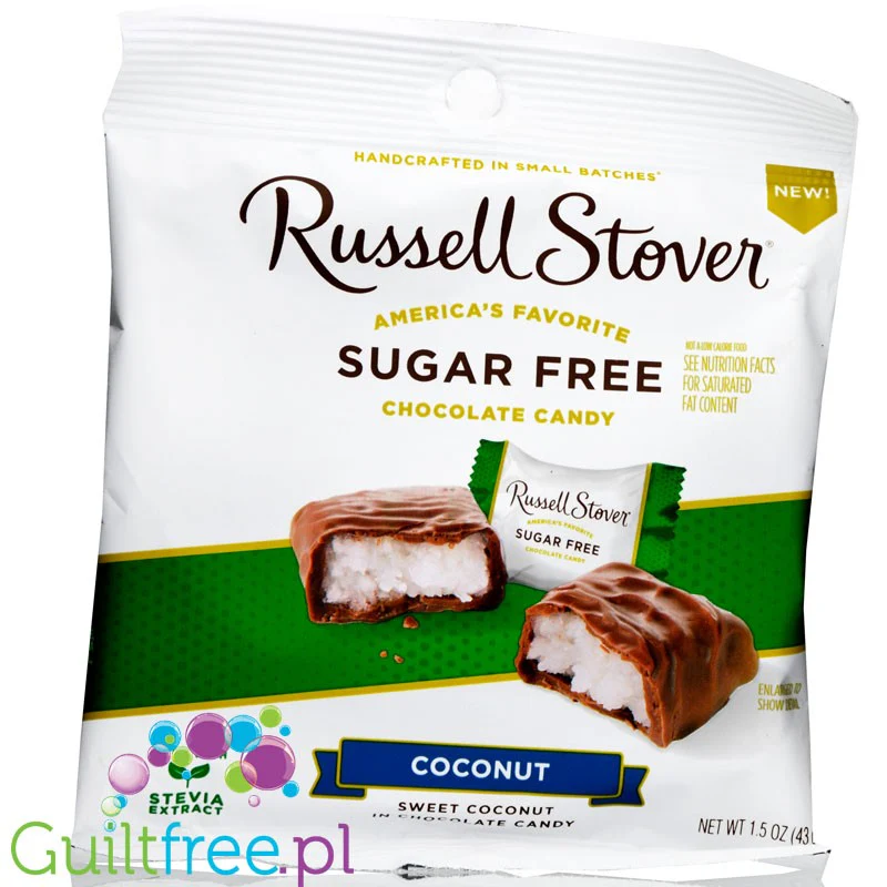 Russel Stover Stevia Coconut Chocolate - nadziewane czekoladki z nadzieniem kokosowym bez cukru - Image 2