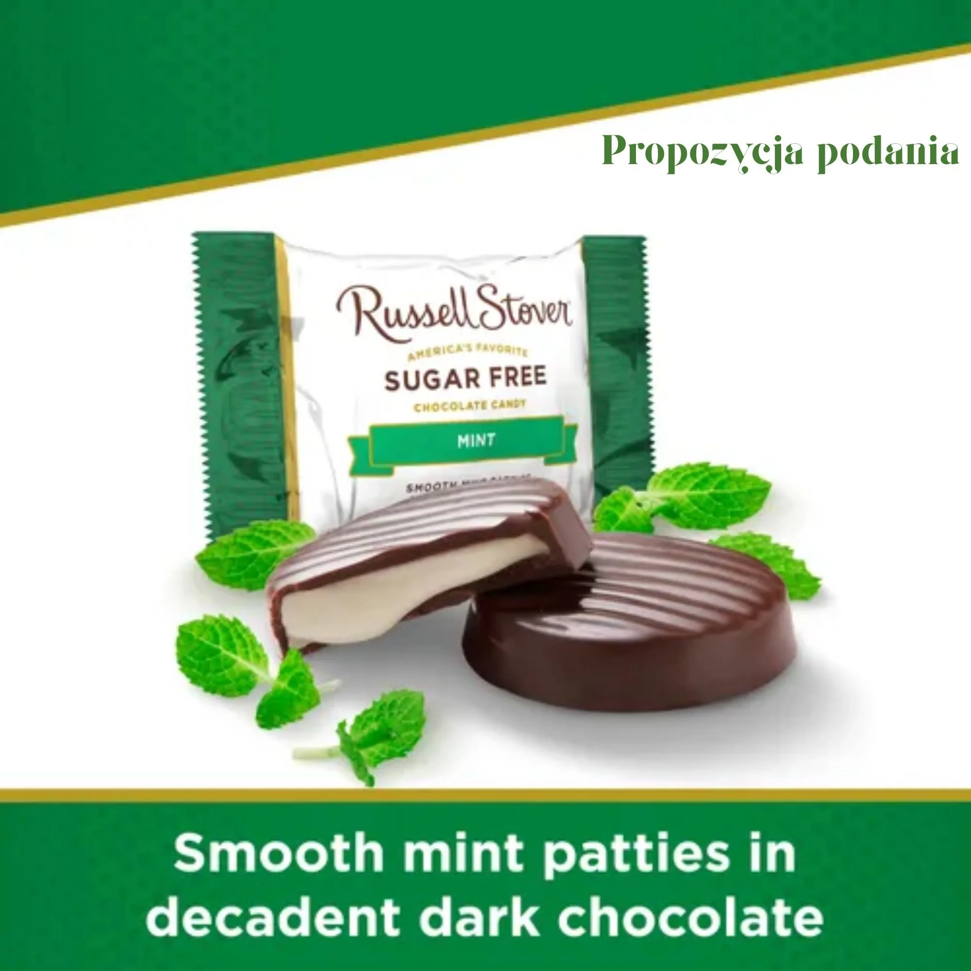 Russel Stover Stevia Mint Patties - nadziewane czekoladki bez cukru z masą miętową - Image 3