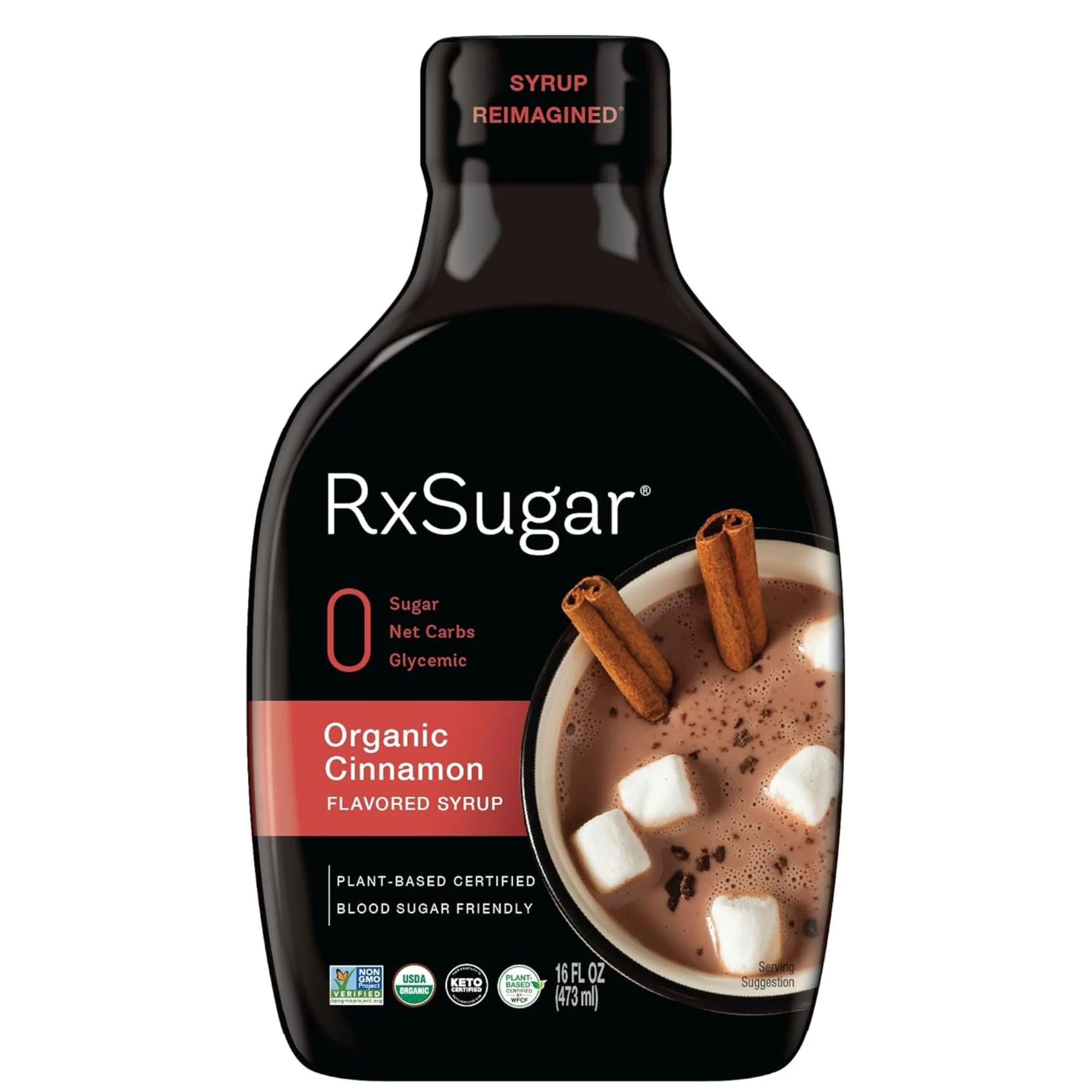 RxSugar Allulose 473ml, Cinnamon - słodzik, alluloza w płynnym syropie, smak cynamonowy
