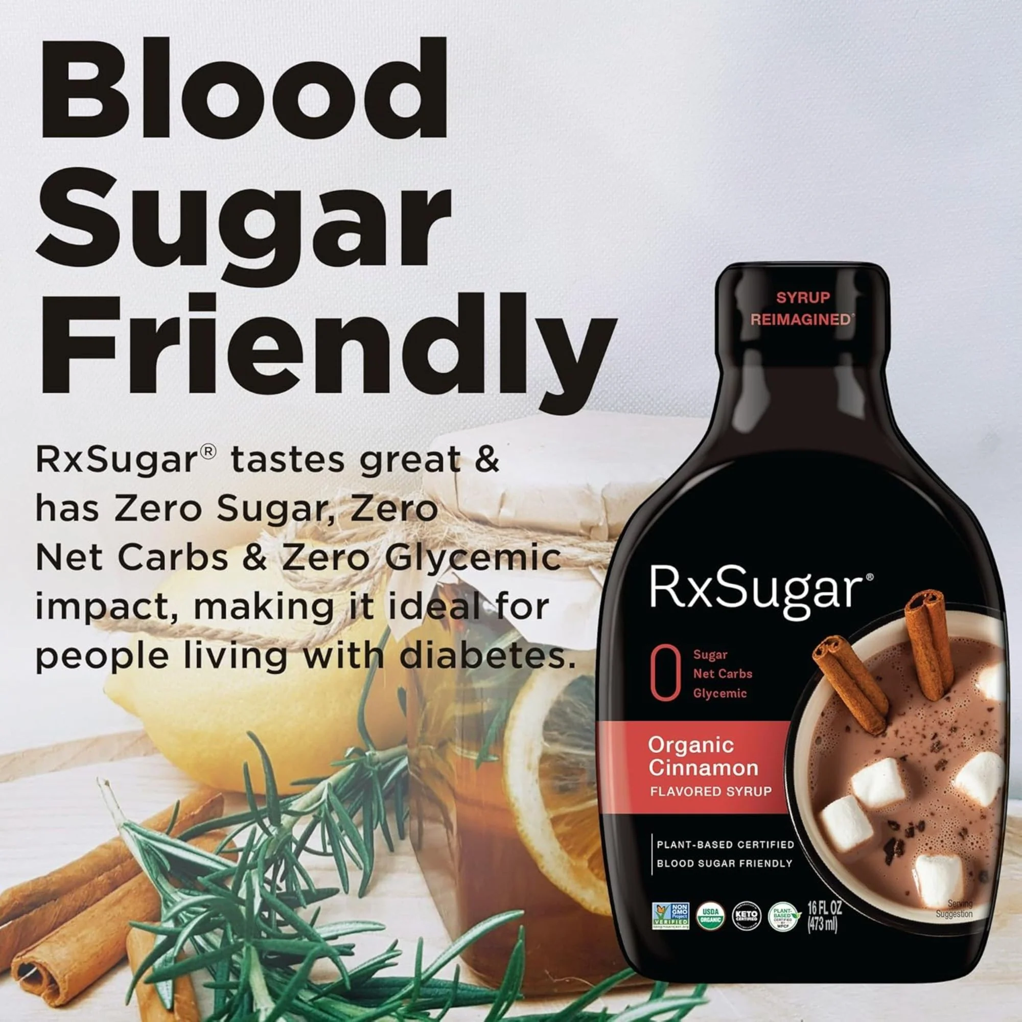 RxSugar Allulose 473ml, Cinnamon - słodzik, alluloza w płynnym syropie, smak cynamonowy - Image 5