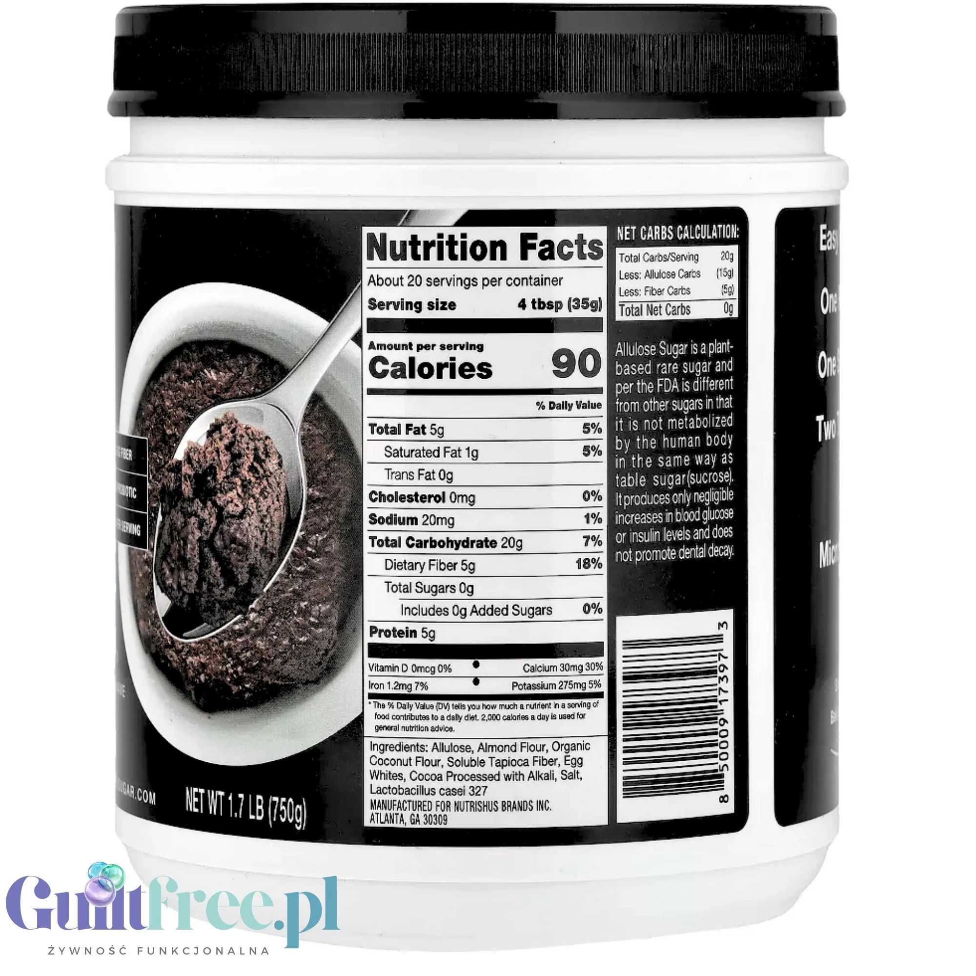 RxSugar Brownie Mix Pro 750g - mieszanka do przygotowania brownie w mikrofali - Image 3