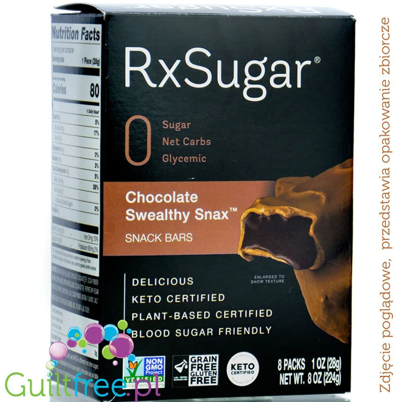 RxSugar Chocolate Swealthy Snax Snack Bar - keto baton zero węglowodanó netto - Image 5