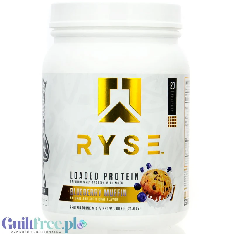 Ryse Loaded Protein Bluebbery Muffin 0,7kg - odżywka białkowa z WPC i WPI, 25g białka