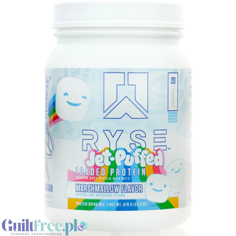 Ryse Loaded Protein Jet Puffed Marshmallow 0,68kg - odżywka białkowa z WPC i WPI, 25g białka