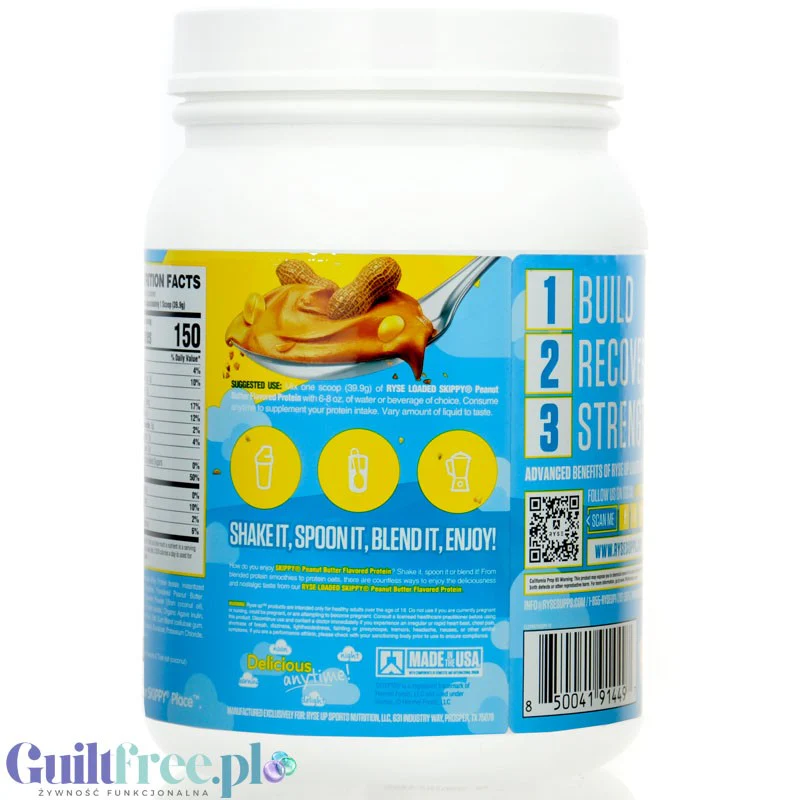 Ryse Loaded Protein Skippy Peanut Butter 0,8kg - odżywka białkowa z WPC i WPI, 25g białka - Image 3