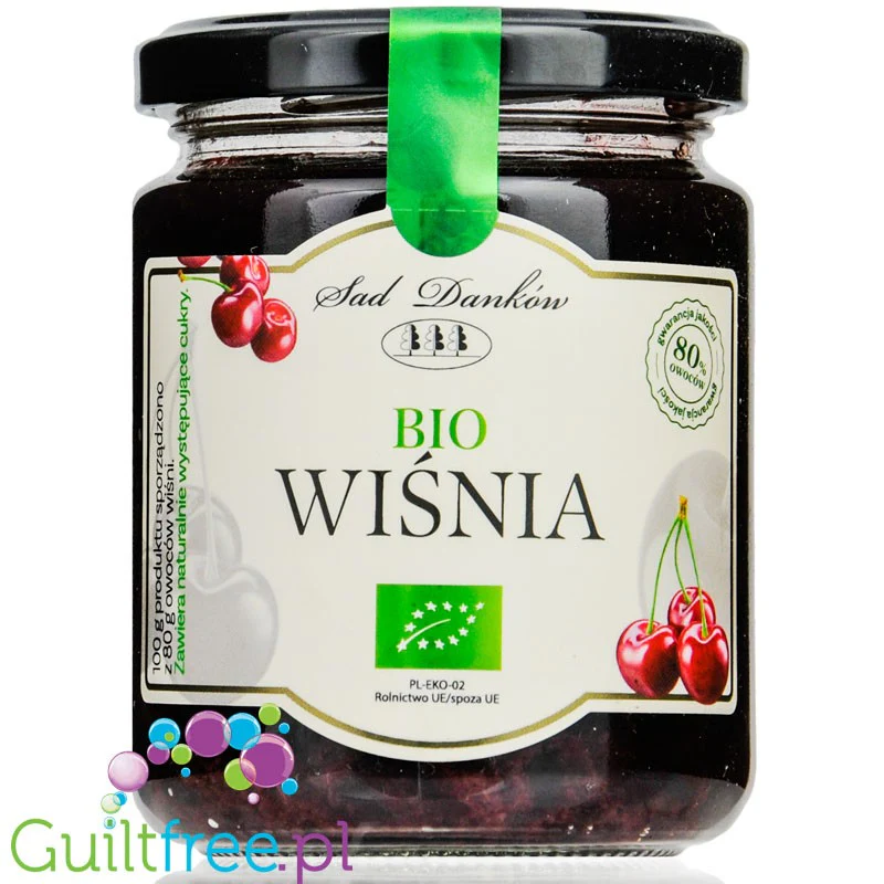 Sad Danków Wiśnia 80%, ekologiczny dżem wiśniowy bez dodatku cukru