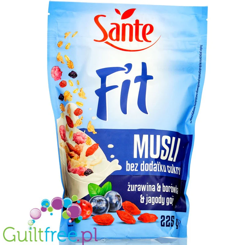 Sante Fit Musli Żurawina, Borówka & Goji bez dodatku cukru