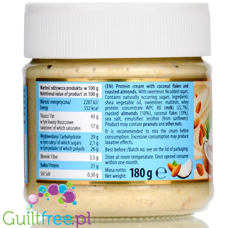 Sante GoON CocoNut Flakes & Roasted Almond - krem proteinowy z płatkami kokosa i prażonymi migdałami bez dodatku cukru - Image 2