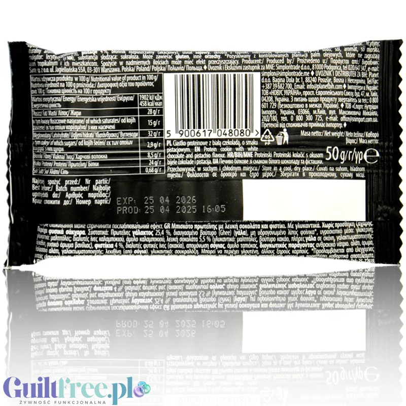 Sante GoOn Protein Cookie Pistachio White Chocolate - miękkie ciastko białkowe o smaku pistacji i białej czekolady - Image 2