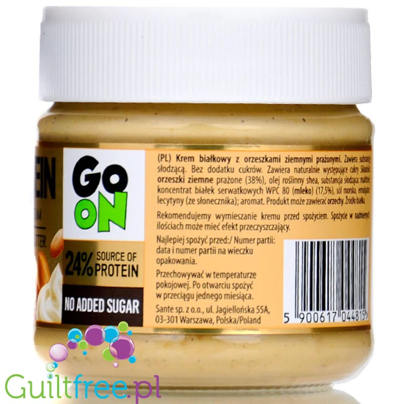 Sante GoON White Cream & Peanut Butter - biały krem białkowy z orzechami i WPC80, bez dodatku cukru - Image 3