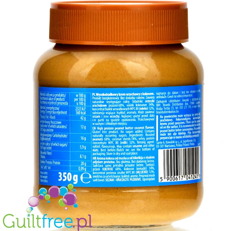 Sante Protein Peanut Butter Coconut - kokosowe masło orzechowe z WPC, z ksylitolem - Image 2