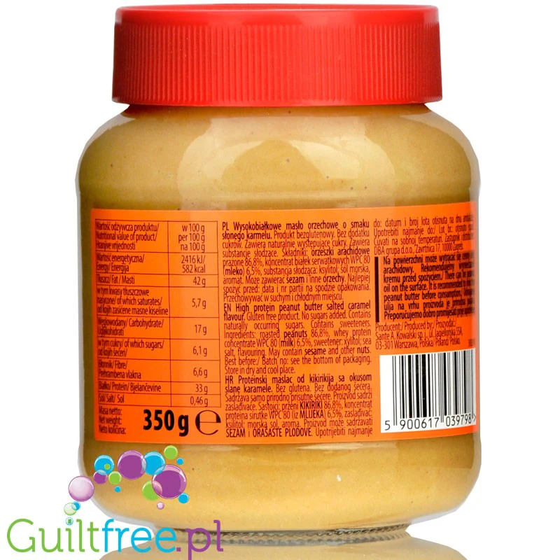 Sante Peanut Butter Protein Salted Caramel - masło orzechowe Słony Karmel z ksylitolem - Image 2