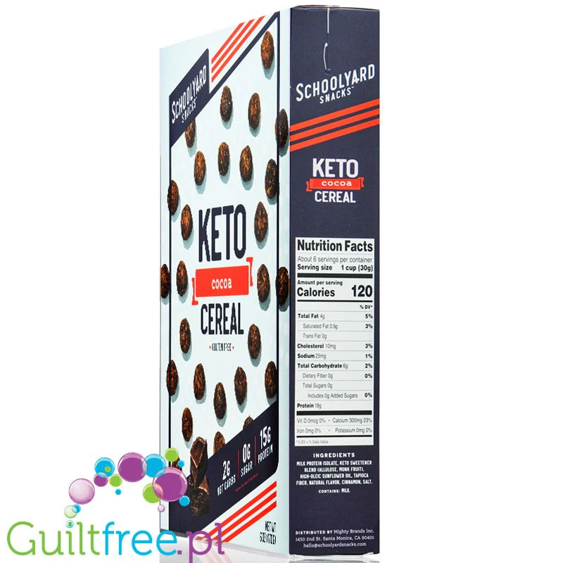 Schoolyard Snacks Keto Cereal Cocoa - keto płatki śniadaniowe bez cukru 50% białka - Image 2