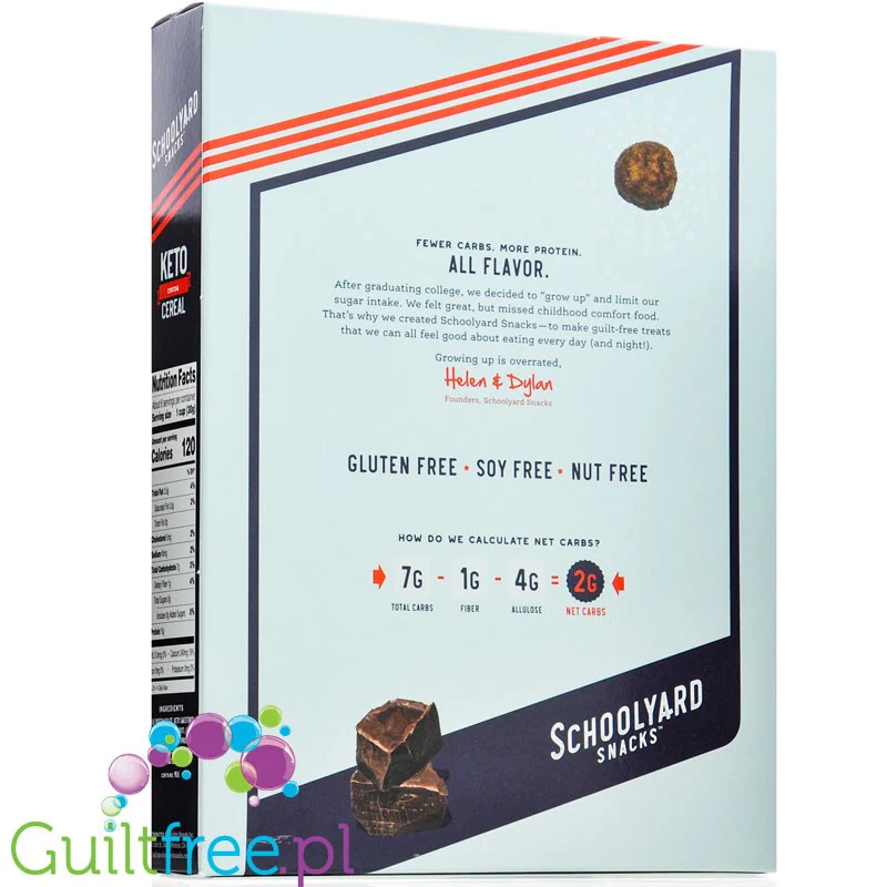 Schoolyard Snacks Keto Cereal Cocoa - keto płatki śniadaniowe bez cukru 50% białka - Image 4