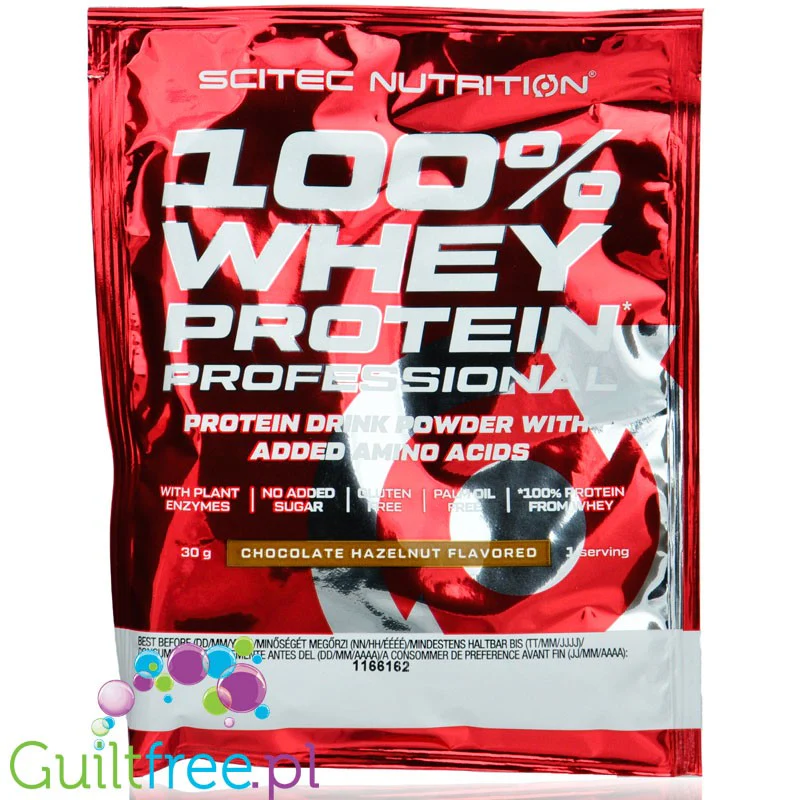 Scitec 100% Whey Chocolate Hazelnut - odżywka białkowa WPC z aminokwasami, bromelainą i papainą, Czekolada & Orzechy Laskowe