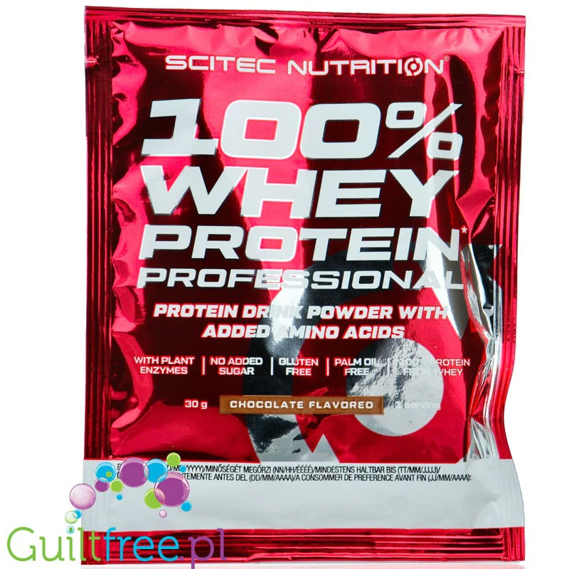 Scitec 100% Whey Chocolate - odżywka białkowa WPC z aminokwasami, bromelainą i papainą, Mleczna Czekolada