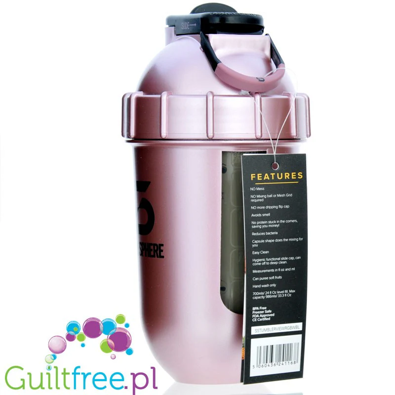 Shakesphere Tumbler View 700ml Rose Gold - szejker sferyczny z kulistym dnem bez osadów - Image 3