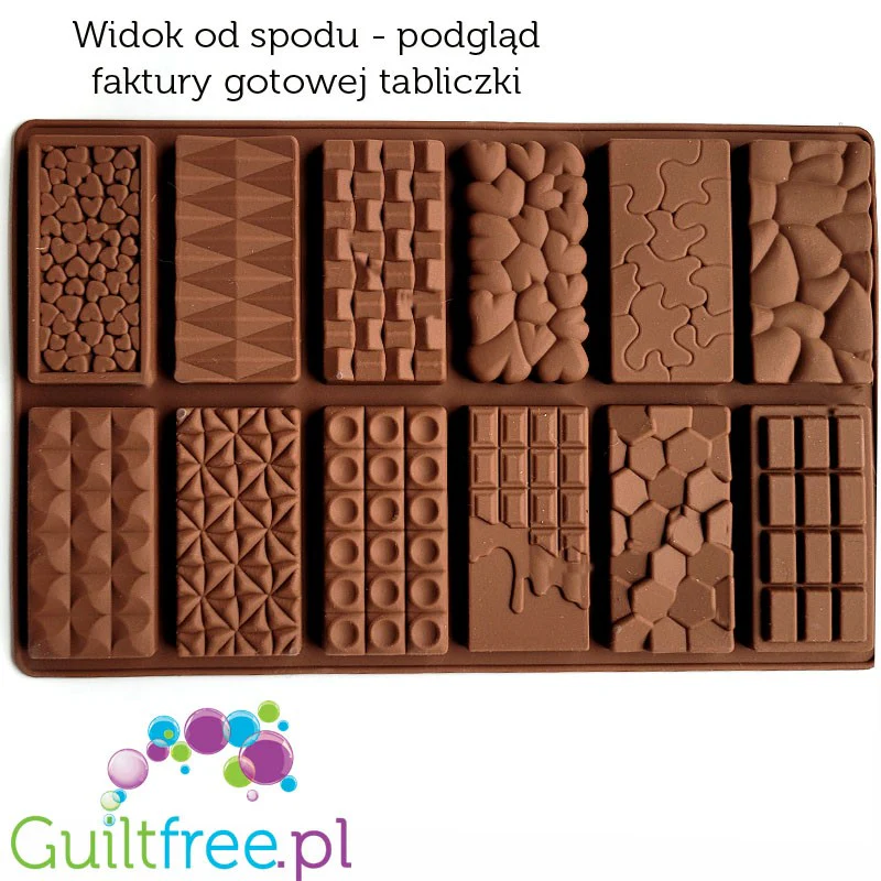 Silikonowa foremka do mini tabliczek czekolady, 12 różnych kształtów i faktur - Image 5
