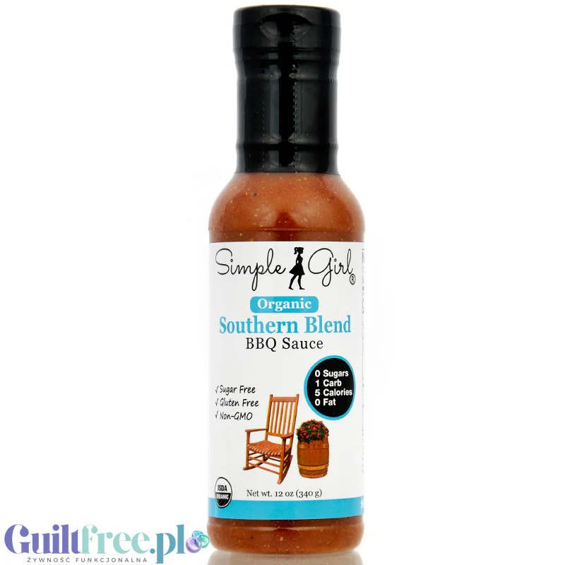 Simple Girl Southern Blend BBQ Sauce - słodko-pikantny sos BBQ ze stewią 5 kcal, bez cukru i bez tłuszczu