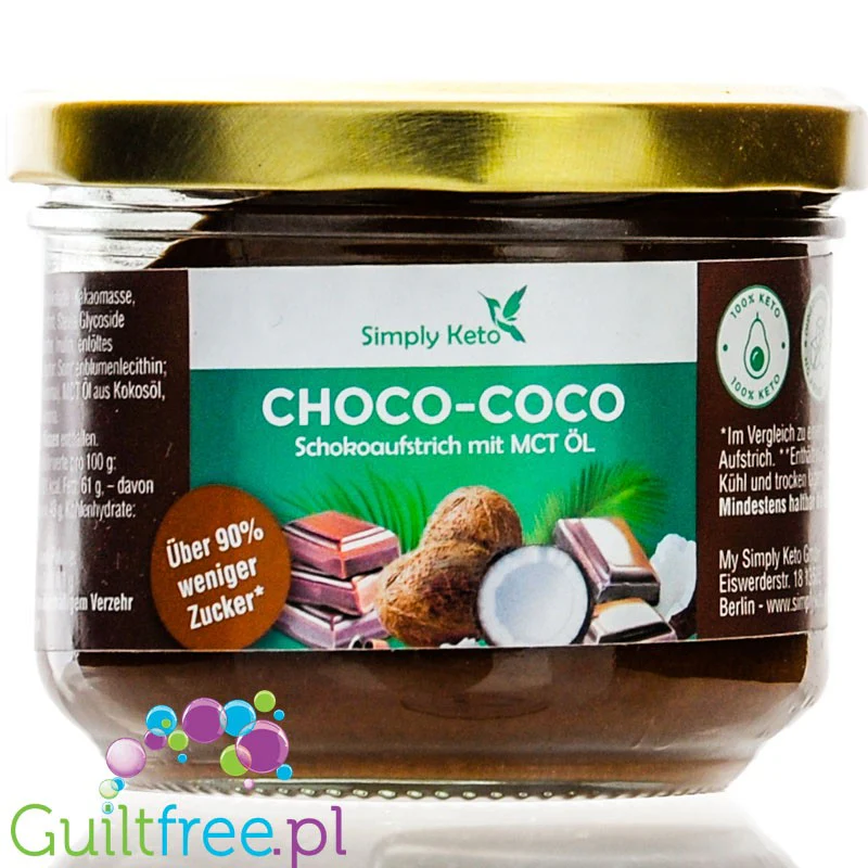 Simply Keto Chocolate Spread Choco-Coco - krem czekoladowo-kokosowy z MCT, ze stewią i erytrolem