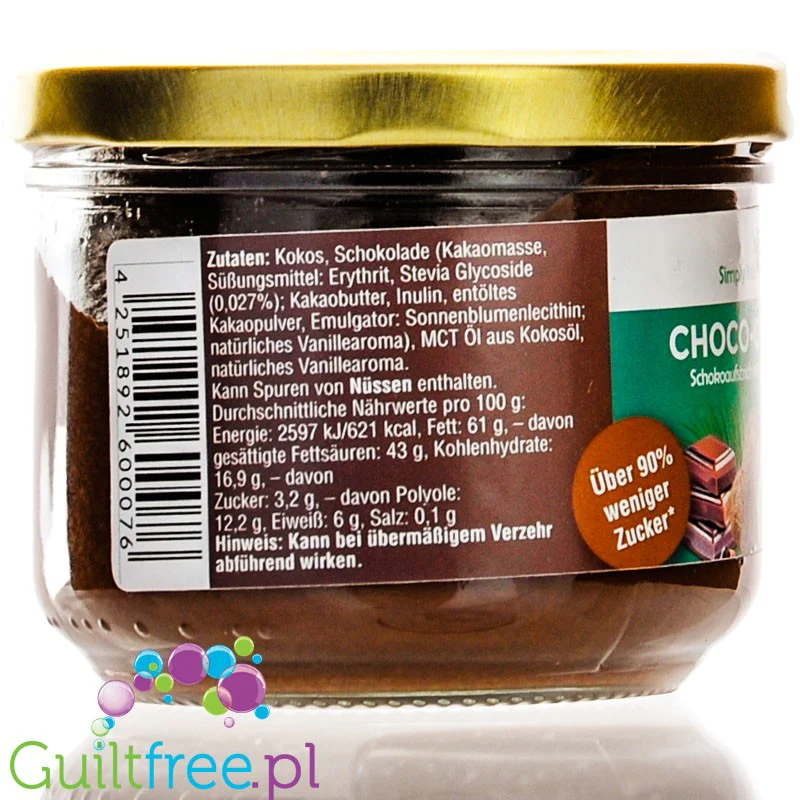 Simply Keto Chocolate Spread Choco-Coco - krem czekoladowo-kokosowy z MCT, ze stewią i erytrolem - Image 3