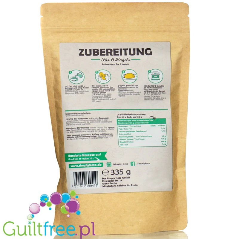 Simply Keto Lower-Carb Bagel Mix - mieszanka do keto bajgli sezamowych bez glutenu 1,5g węglowodanów - Image 5