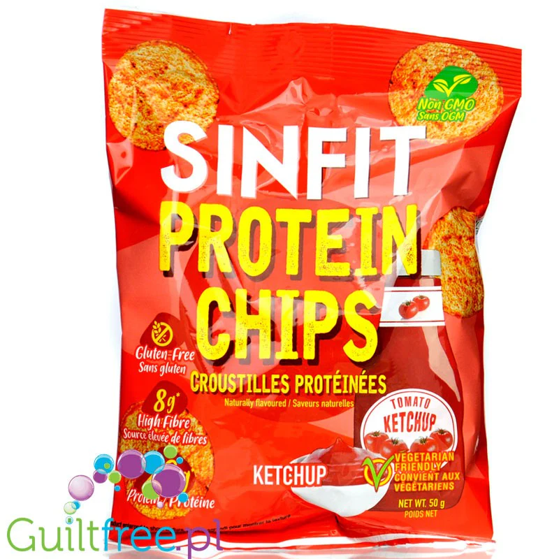 Sinfit Protein Chips Ketchup - bezglutenowe chipsy ketchupowe 20g białka