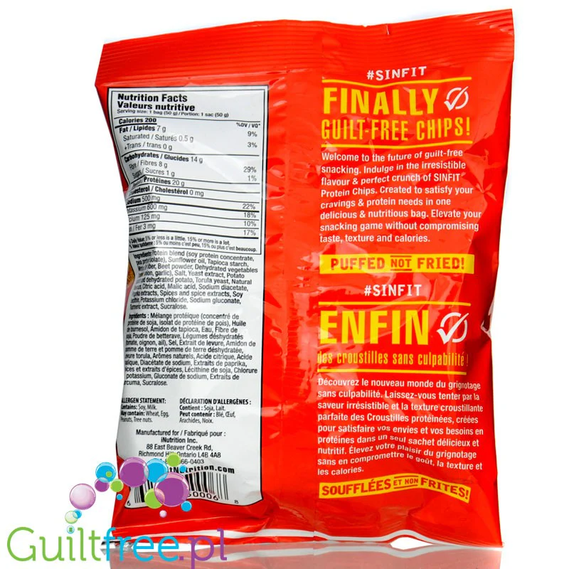 Sinfit Protein Chips Ketchup - bezglutenowe chipsy ketchupowe 20g białka - Image 2