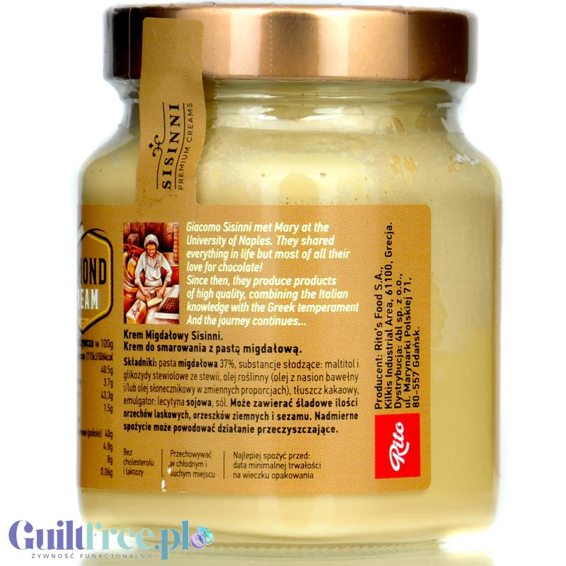 Sisinni Premium Creams Almond Cream Stevia - krem Migdałowy, bez cukru, ze stewią - Image 3