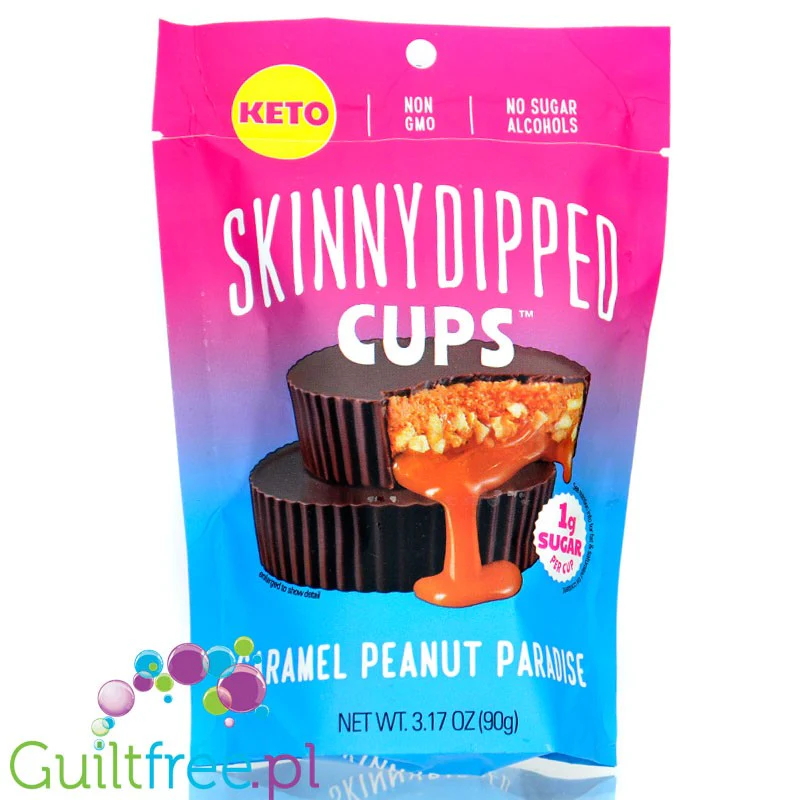 Skinny Dipped Cups, Caramel Peanut Paradise - keto miseczki z masłem orzechowym i karmelem