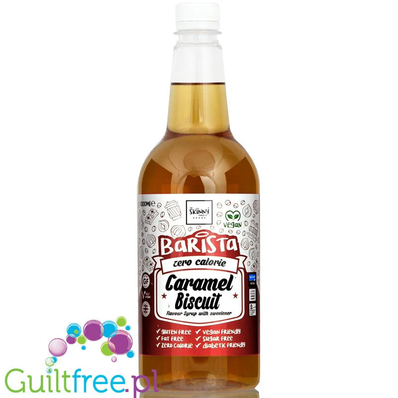Skinny Food Barista Caramel Biscuit 1L - syrop zero kalorii do kawy, bez cukru
