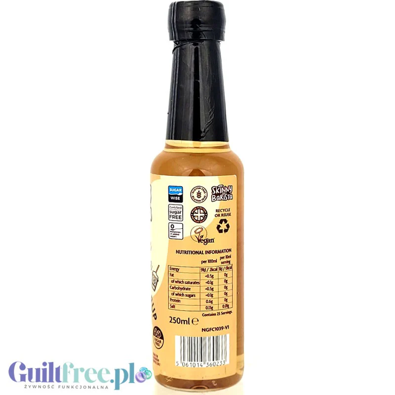Skinny Food Barista Coffee Syrup French Vanilla 250ml - syrop zero kalorii do kawy, bez cukru - Image 2