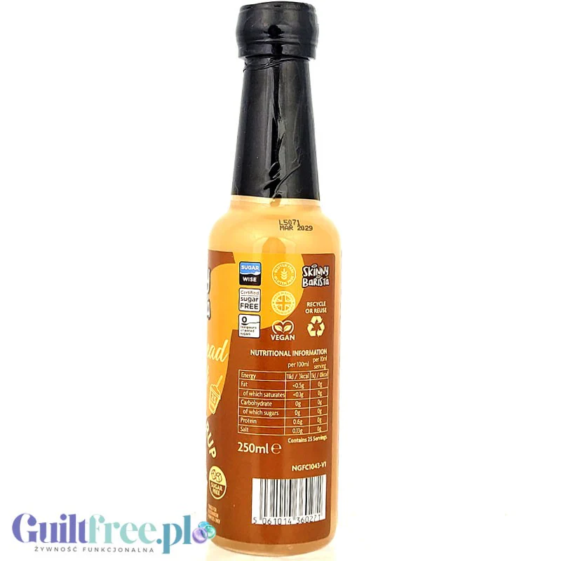 Skinny Food Barista Coffee Syrup Gingerbred Biscuit 250ml - piernikowy syrop zero kalorii do kawy, bez cukru - Image 2