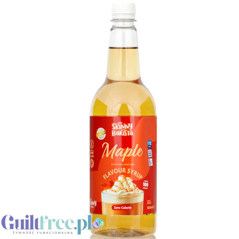 Skinny Food Barista Maple 1L - syrop zero kalorii do kawy, bez cukru o smaku syropu klonowego