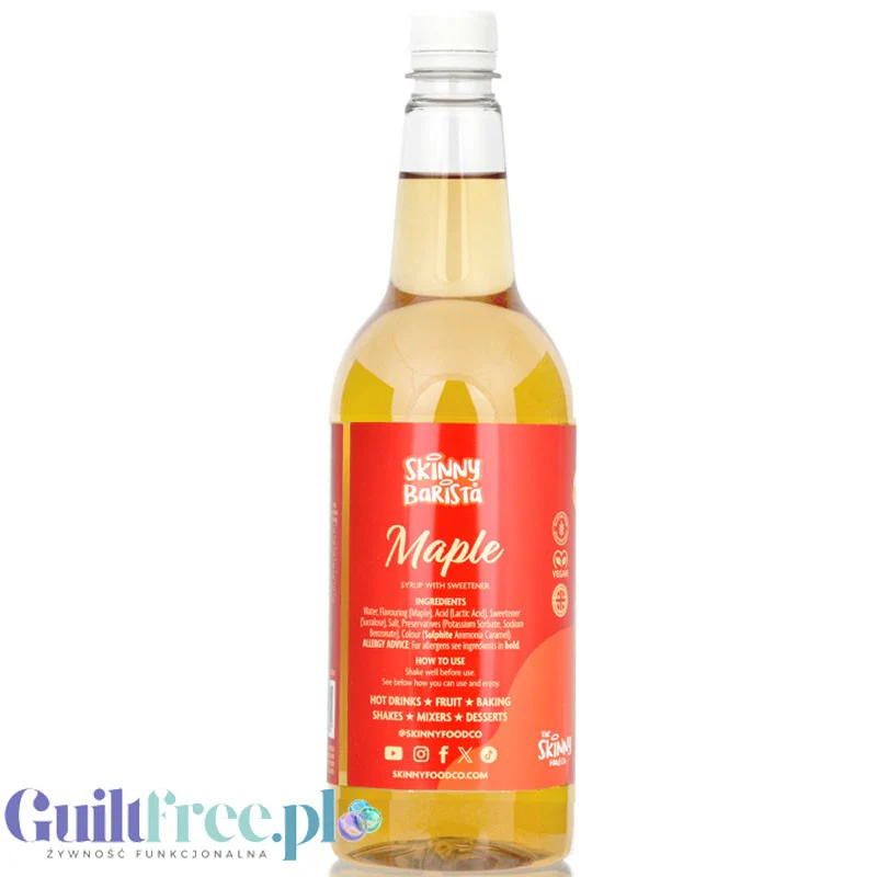 Skinny Food Barista Maple 1L - syrop zero kalorii do kawy, bez cukru o smaku syropu klonowego - Image 3