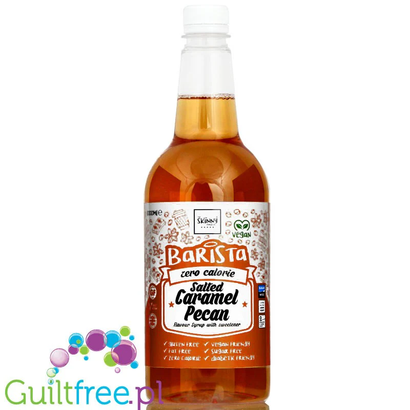 Skinny Food Barista Salted Caramel Pecan 1L - syrop zero kalorii do kawy, bez cukru