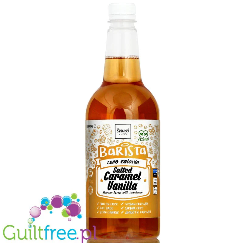 Skinny Food Barista Salted Caramel Vanilla 1L - syrop zero kalorii do kawy, bez cukru