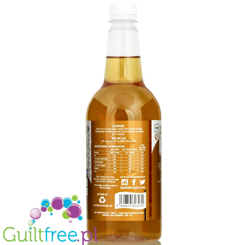 Skinny Food Barista Salted Caramel Vanilla 1L - syrop zero kalorii do kawy, bez cukru - Image 3