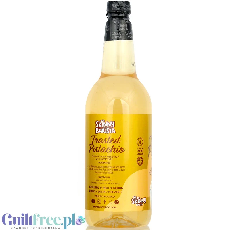 Skinny Food Barista Toasted Pistachio 1L - syrop do kawy bez cukru i kalorii o smaku pistacjowym - Image 3