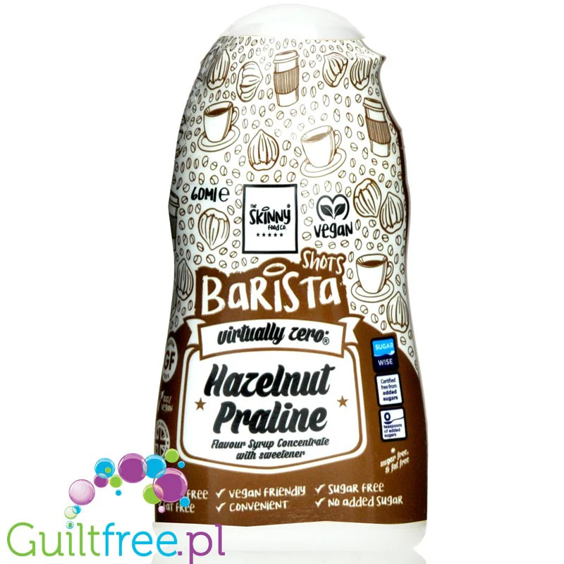 Skinny Food Barista Shot Hazelnut Praline - skoncentrowane kropelki słodzące do kawy, smak Pralinka Czekoladowa z Orzechami
