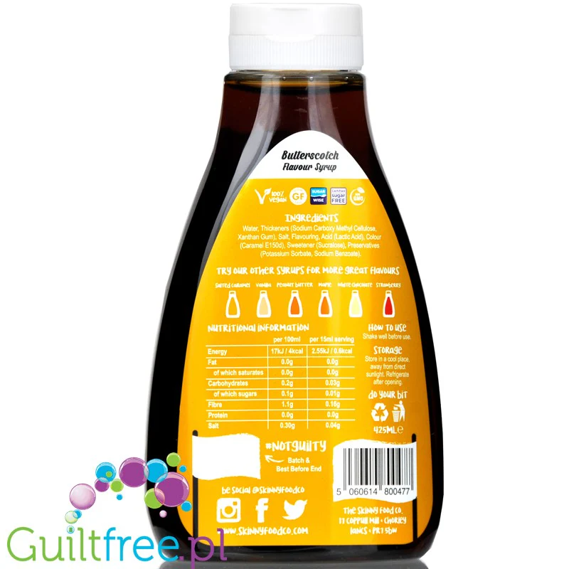Skinny Food Butterscotch - syrop zero kalorii (Maślany Herbatnik) - Image 3