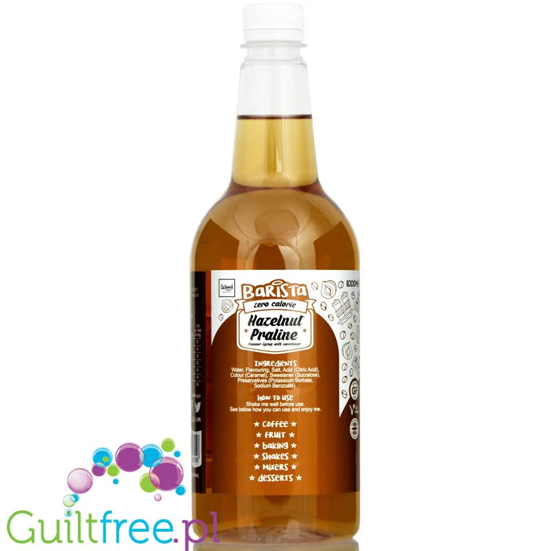 Skinny Food Barista  Hazelnut Praline 1L - syrop zero kalorii do kawy, bez cukru - Image 2