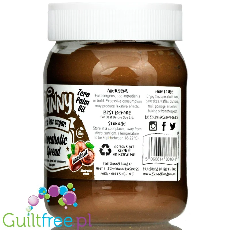 Skinny Food Chocaholic Spread Chocolate Hazelnut - krem czekoladowo-orzechowy bez cukru ze stewią - Image 2